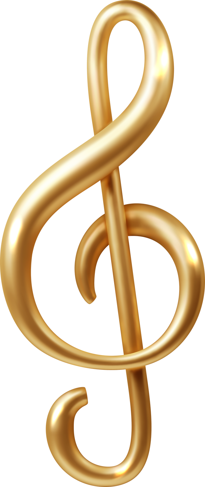 Treble clef  gold 3d