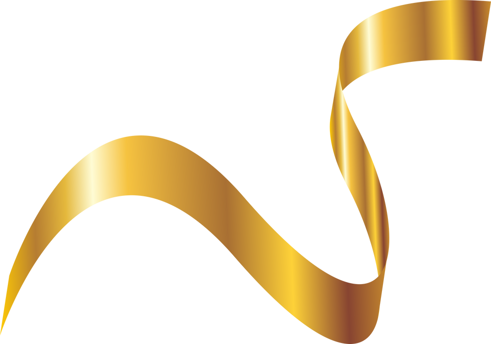 3D golden ribbon