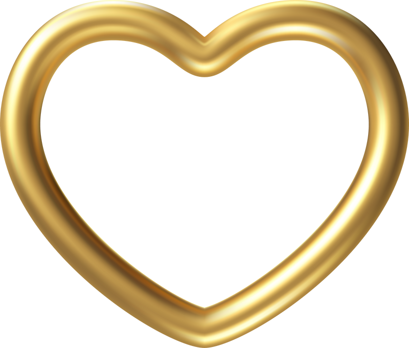 3D Gold Heart Illustration