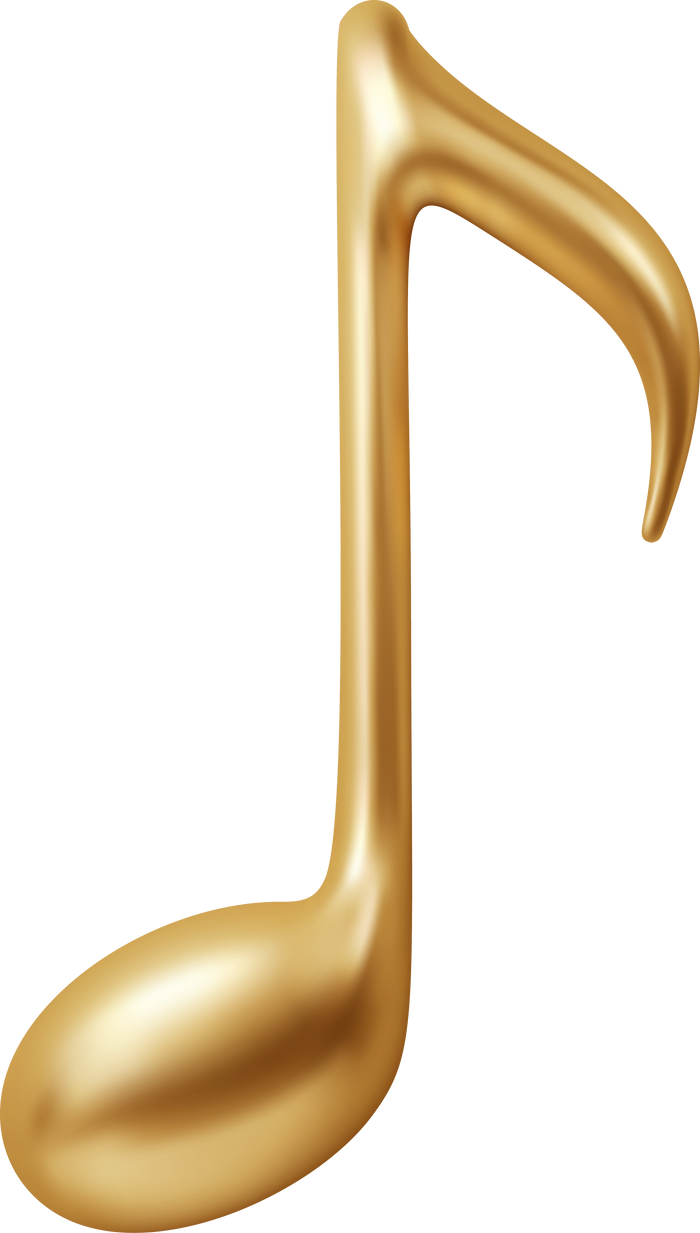 Music notes gold 3d